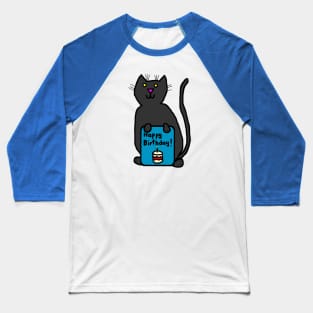 Cute Cat with Birthday Greetings Baseball T-Shirt